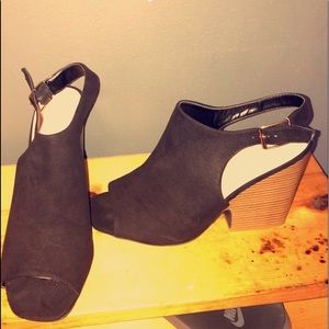 Open toe, open heel booties